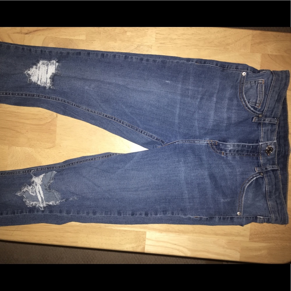 medium wash top shop moto jean distressed